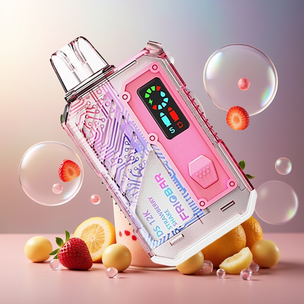 FRIOBAR DS 12K Engangs Vape Jordbær Milkshake Norge Engros 10mL 50mg 12000 puff USB-C