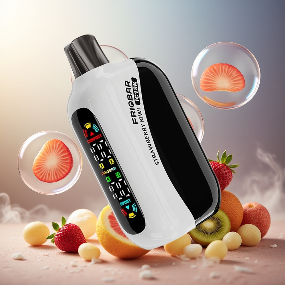 FRIOBAR IC18K 18000 Engangs Vape Jordbær Kiwi Norge Engros 18mL 18000 Puffs USB-C
