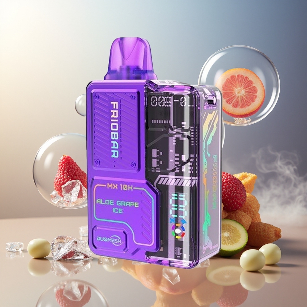 FRIOBAR MX 10K Engangs Vape Norge Engros Aloe Drue Is 10mL 10000 Puff 50mg 650mAh 1.0ohm