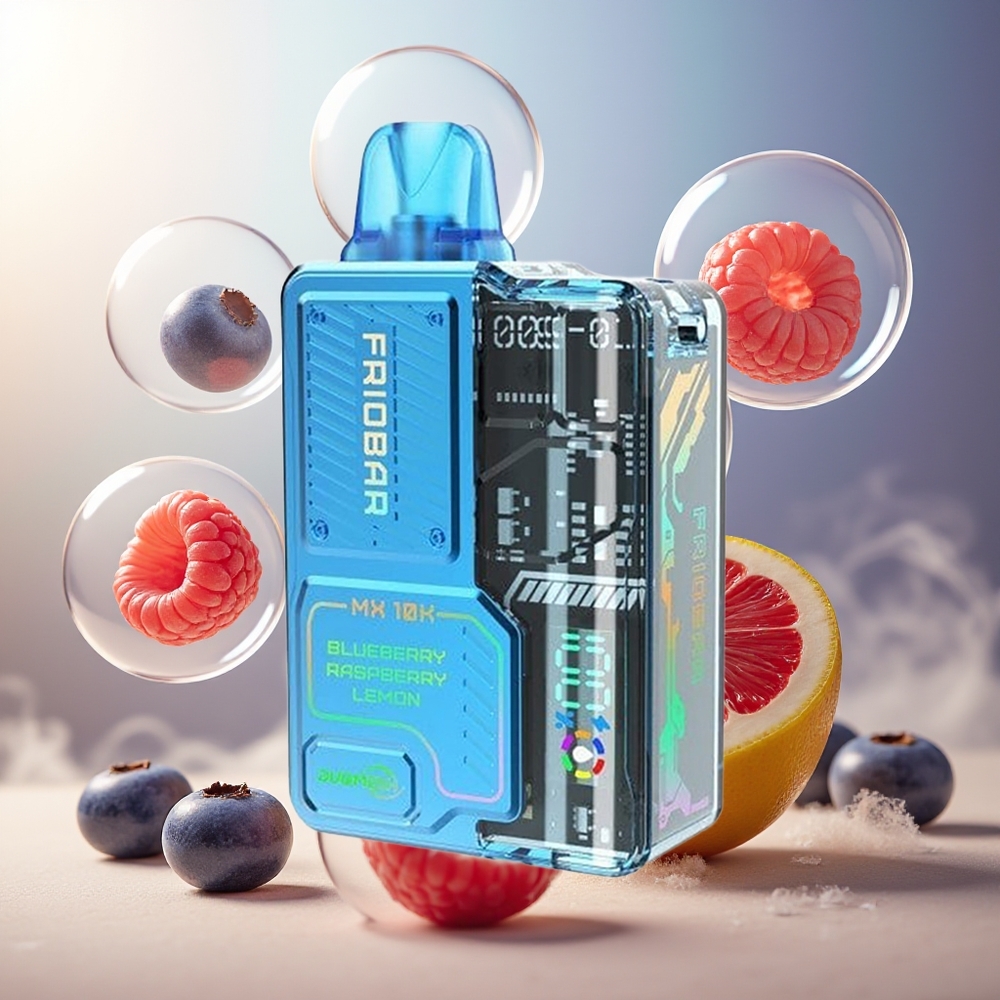 FRIOBAR MX 10K Norge Engros Engangs Vape Blåbær Bringebær Sitron 10mL 10000 Puff 50mg