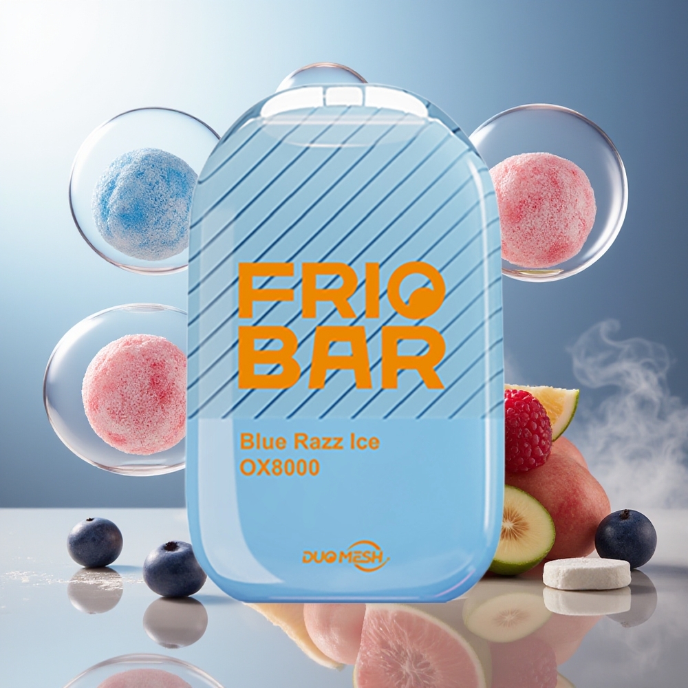 FRIOBAR OX8000 8000-puff Blåbringebær Is Norge Engros