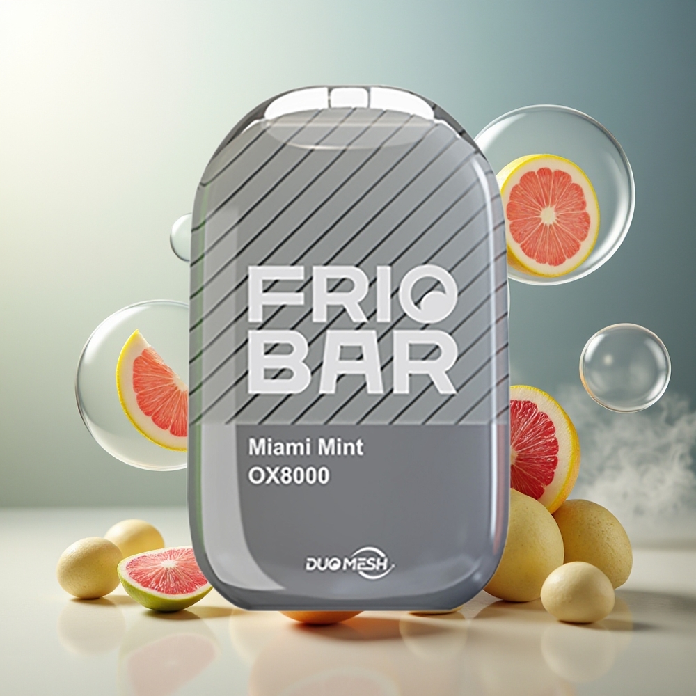 FRIOBAR OX8000 Engangs Vape Miami Mynte Norge Engros 16mL 8000puffs 50mg