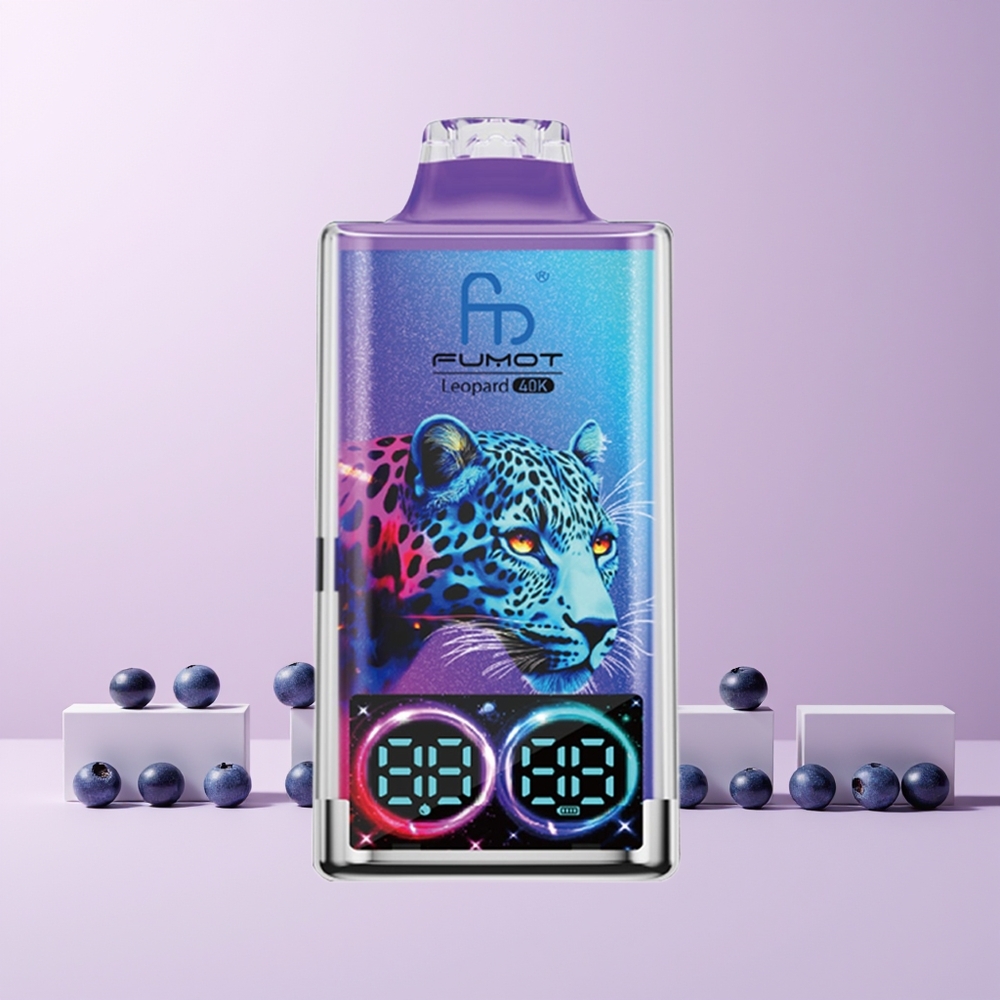 Fumot Leopard 40K Norge Engros Blåbær på Is 5% Nicotine Dual Mesh Type-C Digital Display
