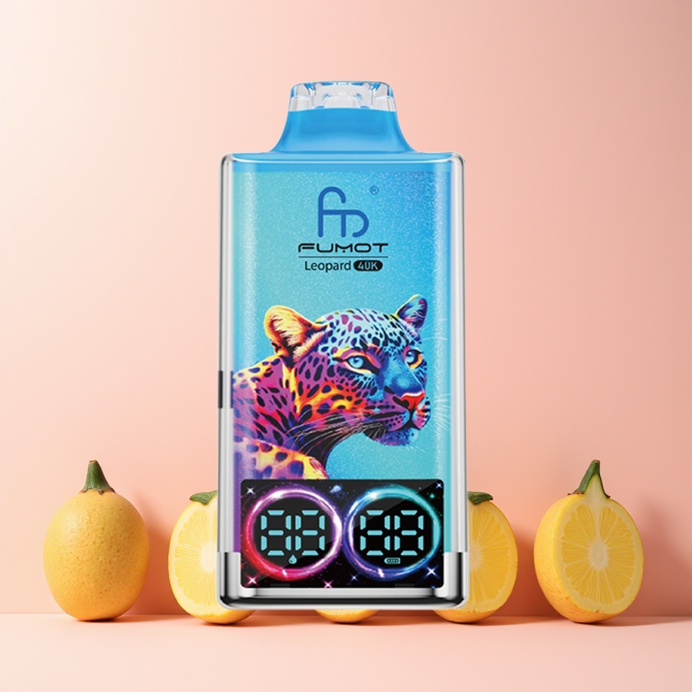 Fumot Leopard 40K Norge Engros Fersken Mango Ananas 0-5% Nikotin 700mAh Dual Mesh Type-C Digital Display