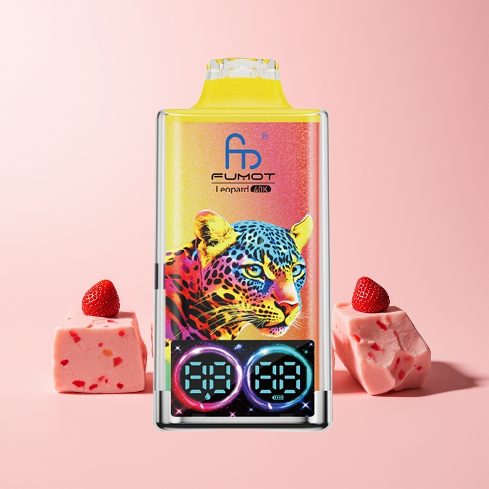 Fumot Leopard 40K Norge Engros Jordbær Is 5% Nicotine 700mAh Dual Mesh Type-C Digital