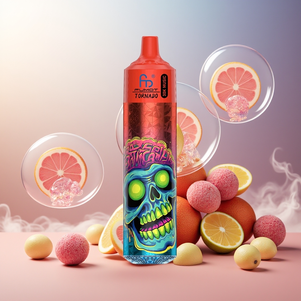 Fumot Randm Tornado 30000 Puffs 30mL 600mAh LED Norge Engros Rosa Sitronbrus