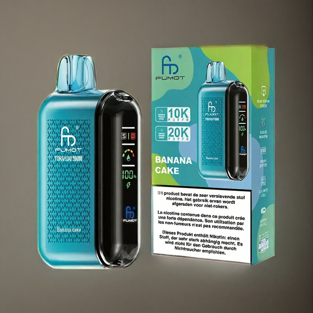 Fumot Tornado 20000 Puffs Dual Mesh 20ml Banankake Norge Engros