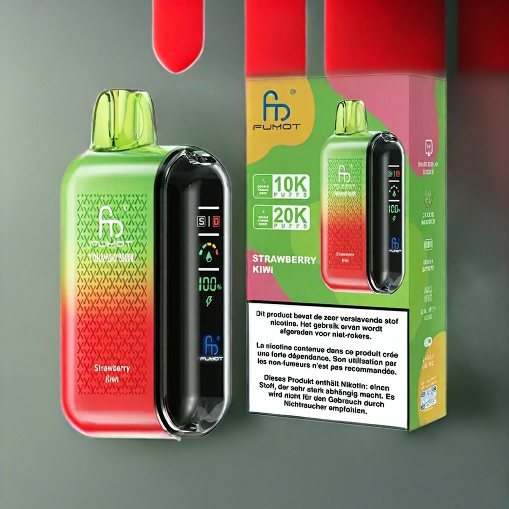 Fumot Tornado 20000 Puffs Dual Mesh 20ml Norge Engros Jordbær Kiwi