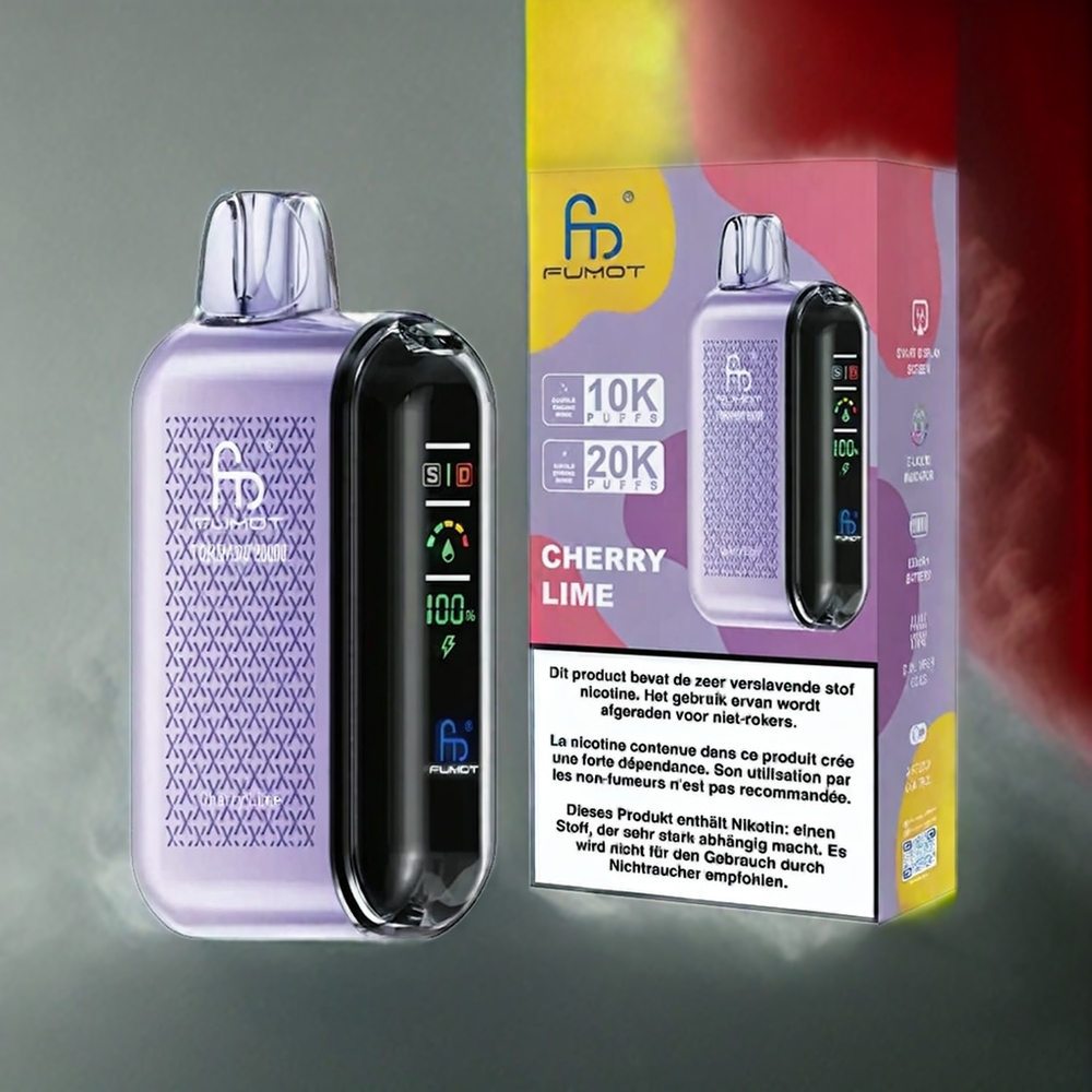 Fumot Tornado 20000 Puffs Dual Mesh 20ml Norge Engros Kirsebær Lime