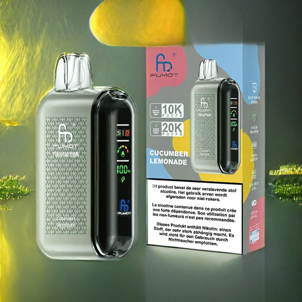 Fumot Tornado 20000 Puffs Dual Mesh Coil Norge Engros Agurk Sitronade