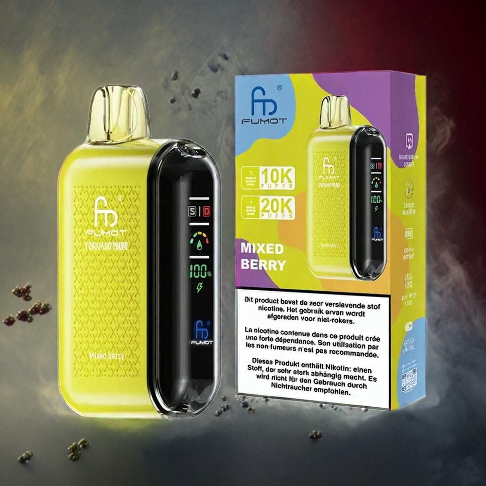 Fumot Tornado 20000 Puffs Dual Mesh Smart Display Norge Engros Blandede Bær