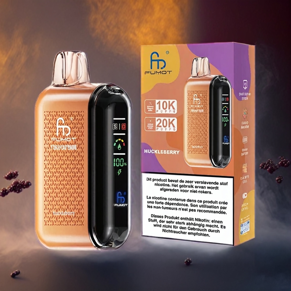 Fumot Tornado 20000 Puffs Norge Engros Dual Mesh Coil 20ml Blåbær
