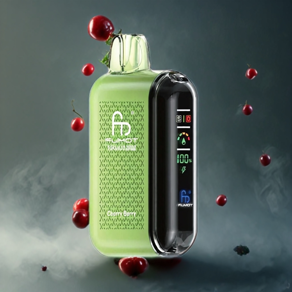 Fumot Tornado 20000 Puffs Norge Engros Dual Mesh Coil 20ml Kirsebær Bær