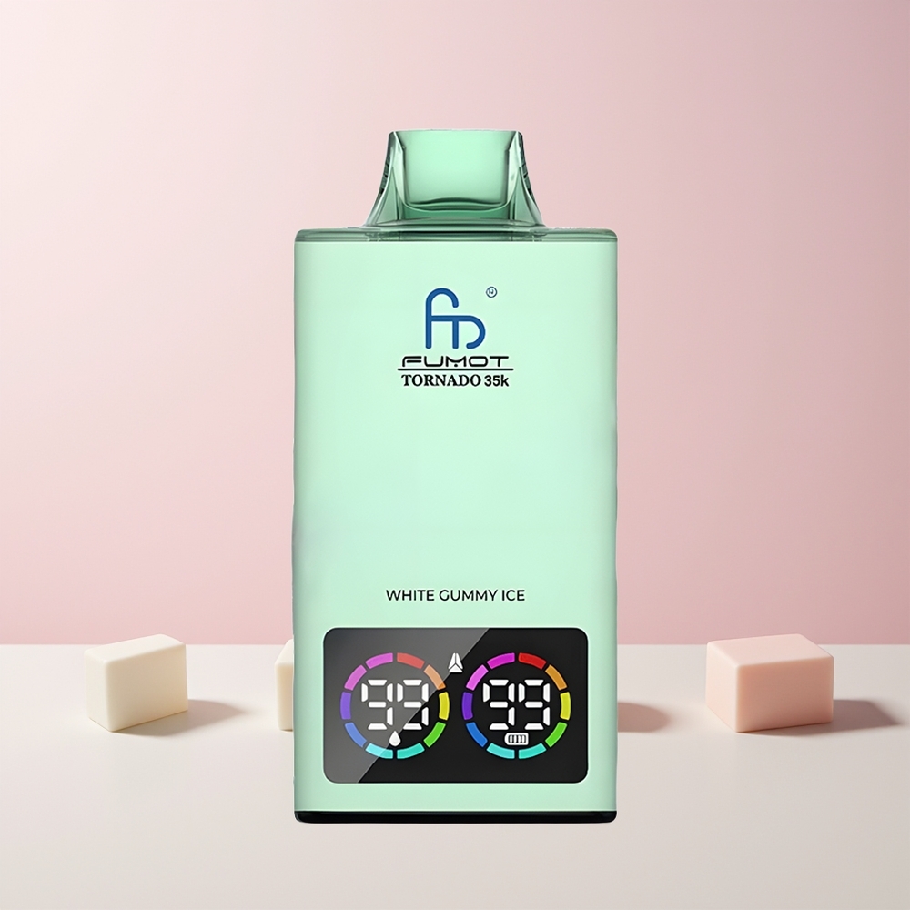 Fumot Tornado 35000 Dual Mesh 15ml 700MAH USB-C Hvit Gummy Is Norge Engros