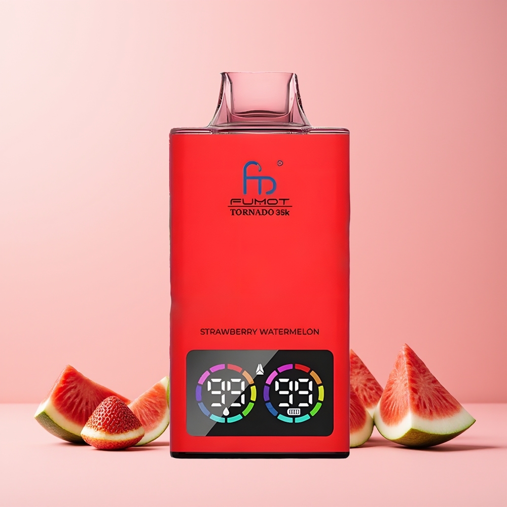 Fumot Tornado 35K 35000 Puffs Dual Mesh 15ml USB-C Jordbær Vannmelon Norge Engros