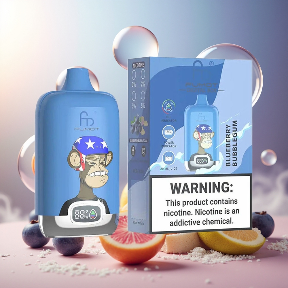 Fumot Tornado Digital Box 12000 Puffs 20ml MESH Norge Engros Blåbær Tyggegummi