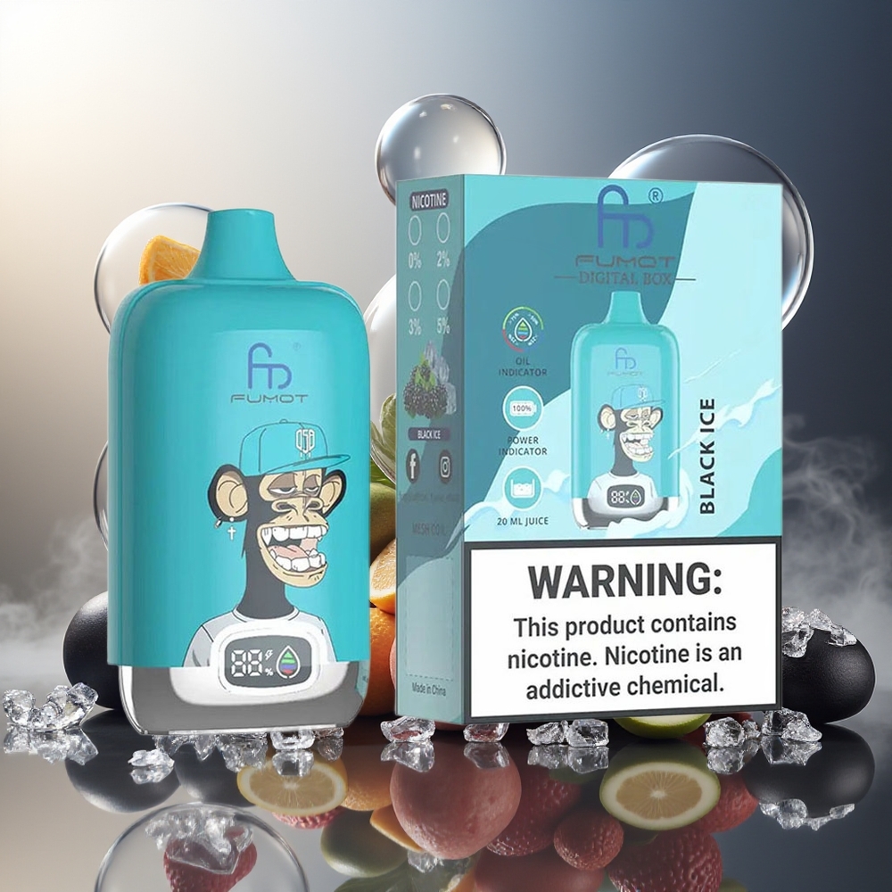 Fumot Tornado Digital Box 12000 Puffs Norge Engros 20ml MTL Svart Is
