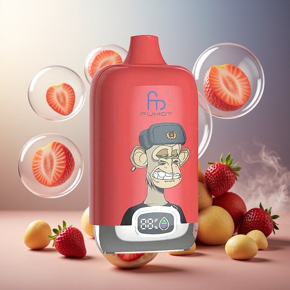 Fumot Tornado Digital Box 12000 Puffs Norge Engros 20ml Mesh Type-C Jordbær Red Bull