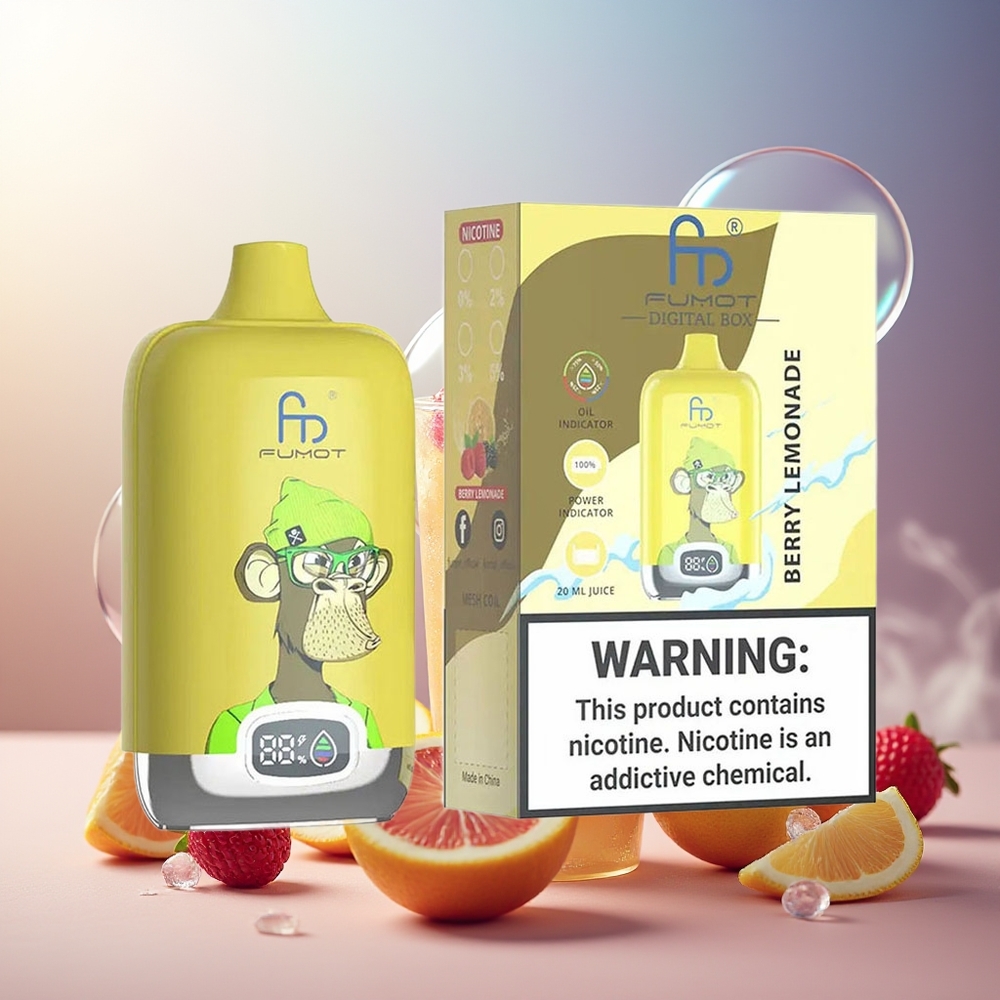 Fumot Tornado Digital Box 12000 Puffs Norge Engros Bær Sitronade MTL Mesh Type-C 20ml