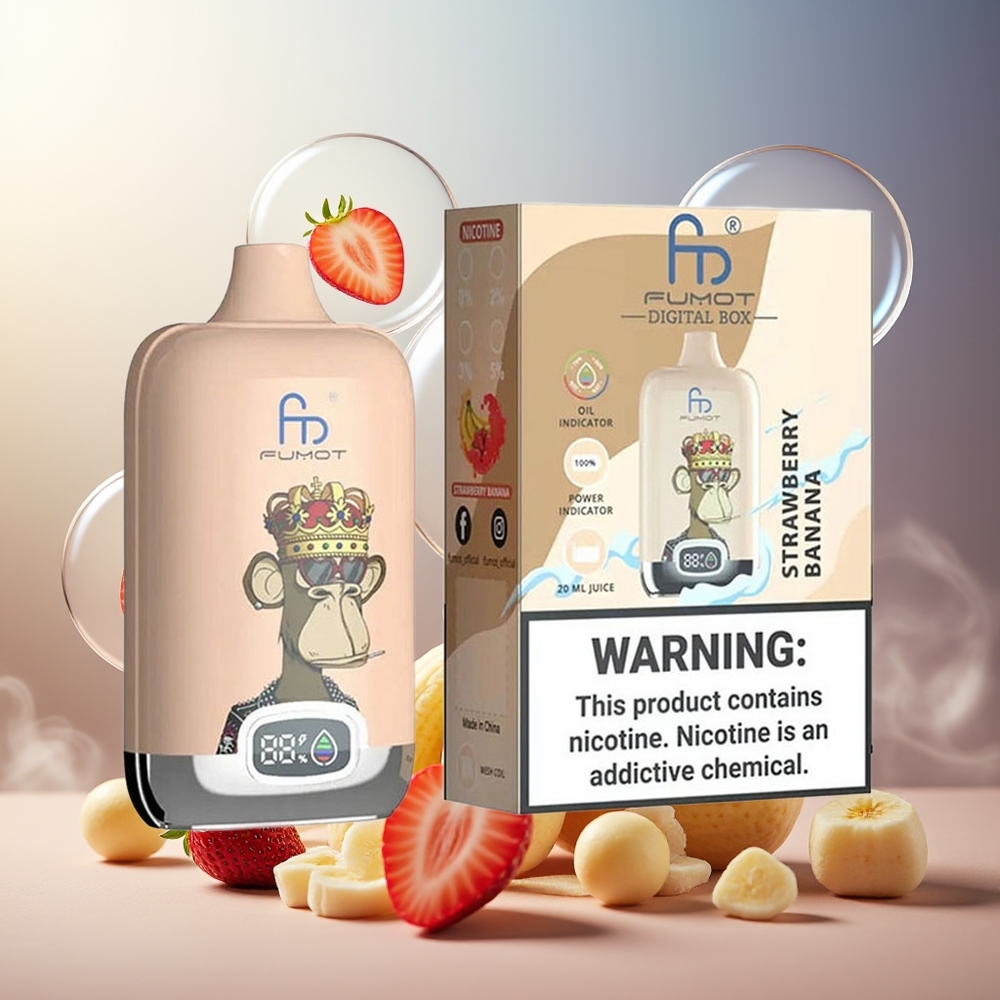 Fumot Tornado Digital Box 12000 Puffs Norge Engros Jordbær Banan 20ml MESHg Type-C