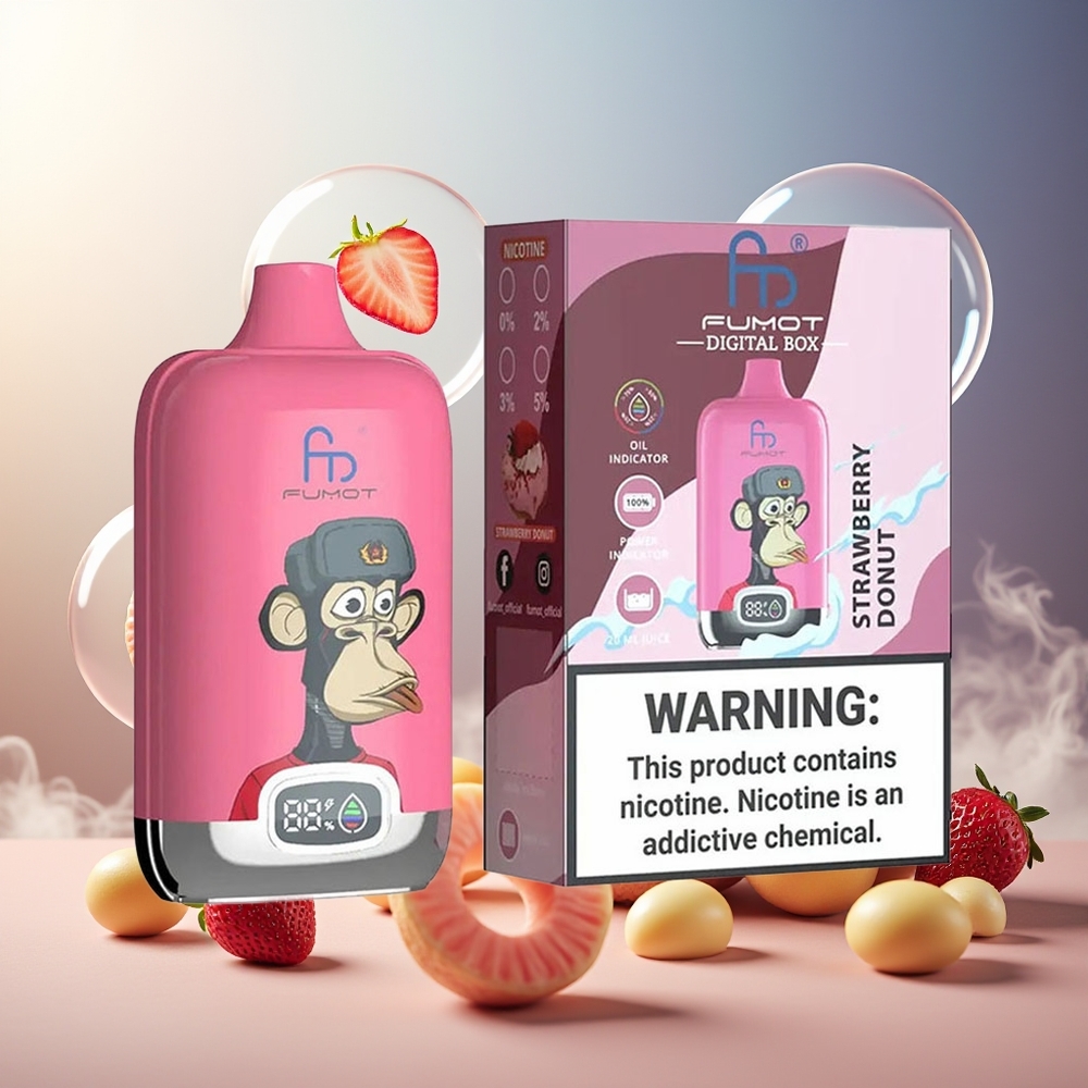 Fumot Tornado Digital Box 12000 Puffs Norge Engros Jordbær Donut Mesh Coil Type-C 20ml