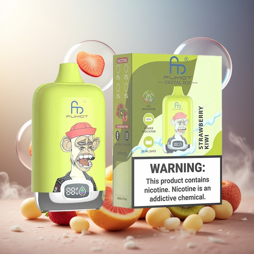 Fumot Tornado Digital Box 12000 Puffs Norge Engros Jordbær Kiwi MTL Draw Mesh Coil Type-C 20ml