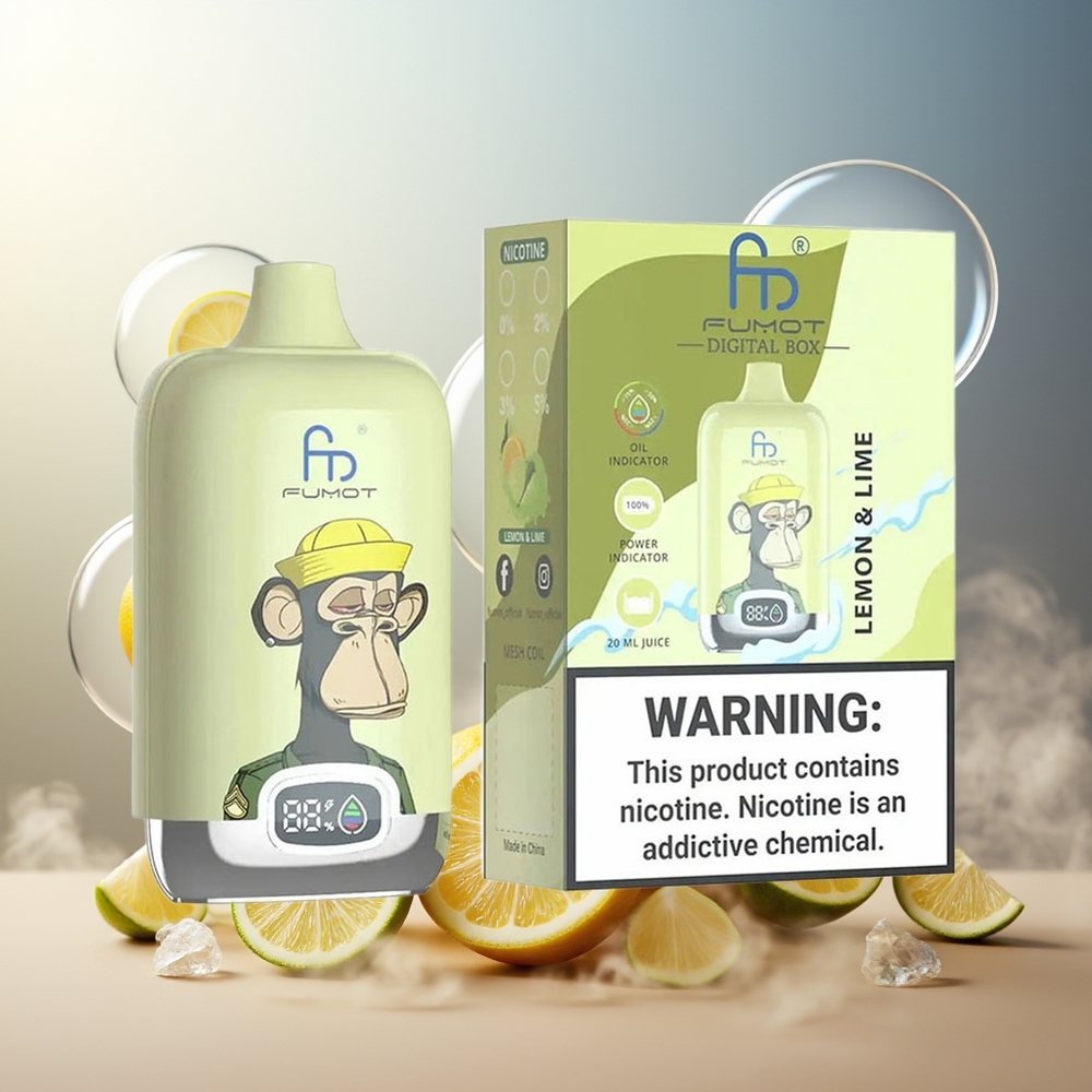 Fumot Tornado Digital Box 12000 Puffs Norge Engros MTL 20ml Sitron Lime