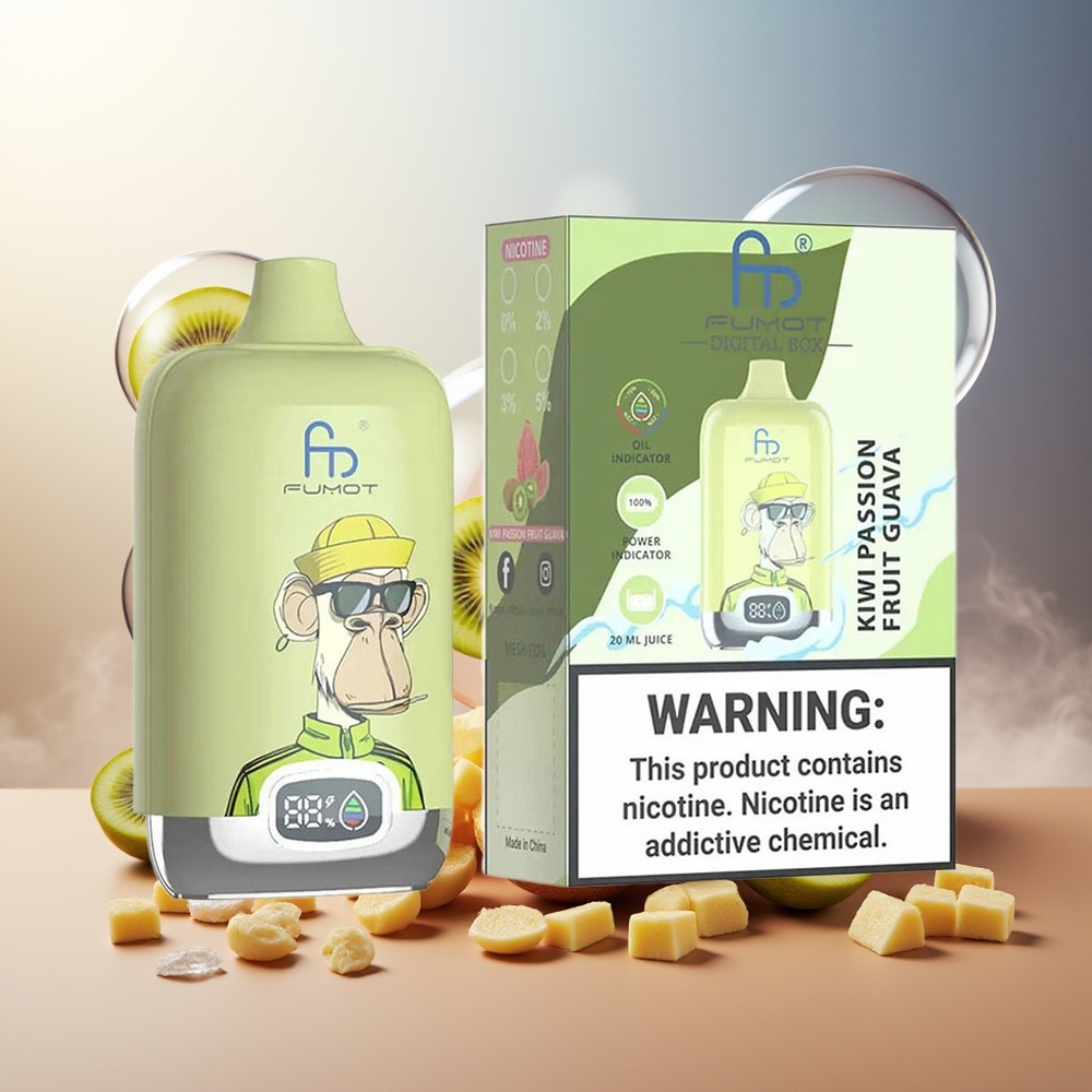 Fumot Tornado Digital Box 12000 Puffs Norge Engros MTL Mesh Coil Type-C Kiwi Pasjonsfrukt Guava