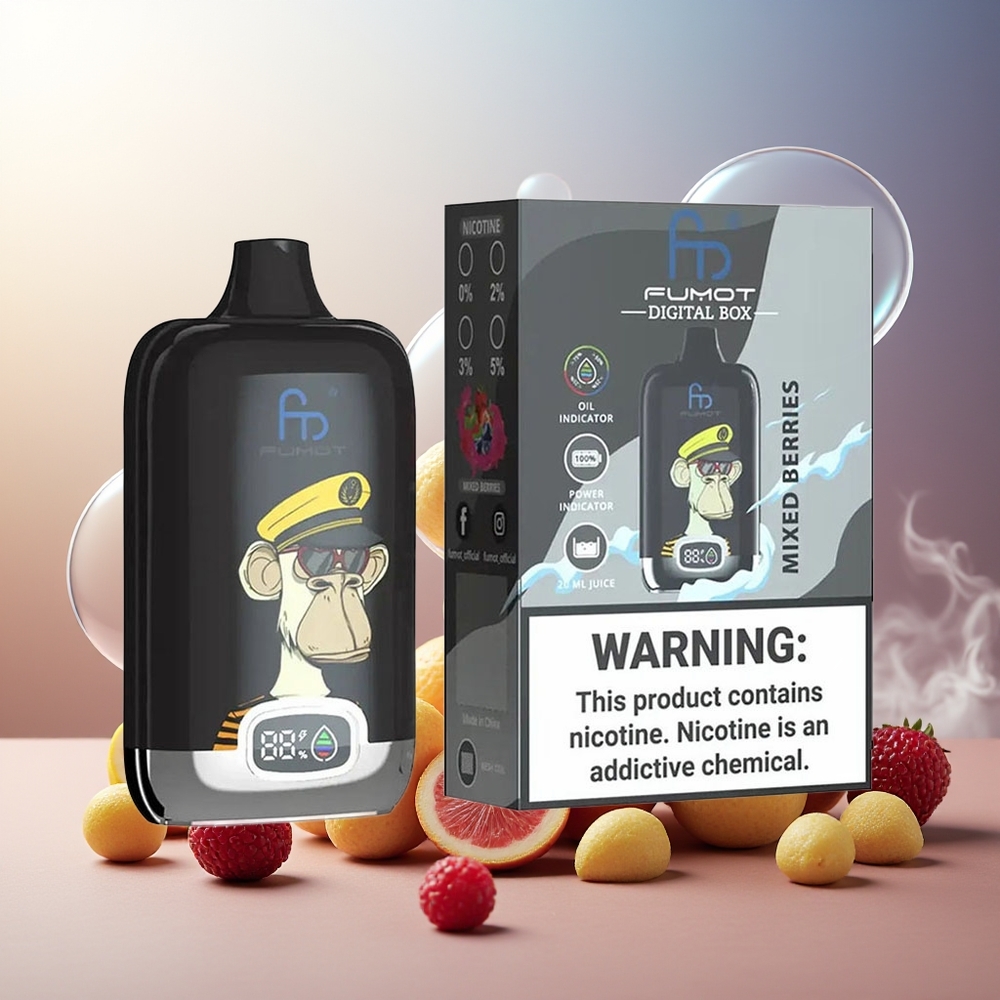 Fumot Tornado Digital Box 12000 Puffs Norge Engros MTL Mesh Type-C Blandede Bær