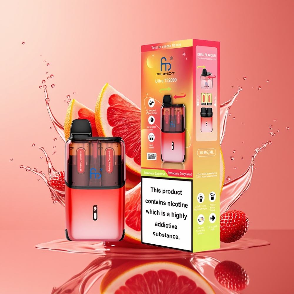 Fumot Ultra T32000 Norge Engros 32000 puffs 24ml jordbær grapefrukt & jordbær dragefrukt