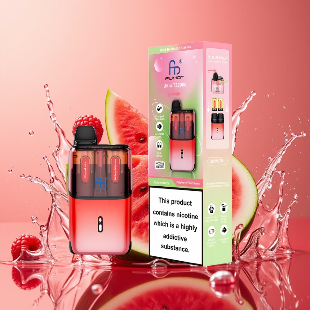 Fumot Ultra T32000 Norge Engros 32000 puffs 800mAh Vannmelon Is & Bringebær Vannmelon