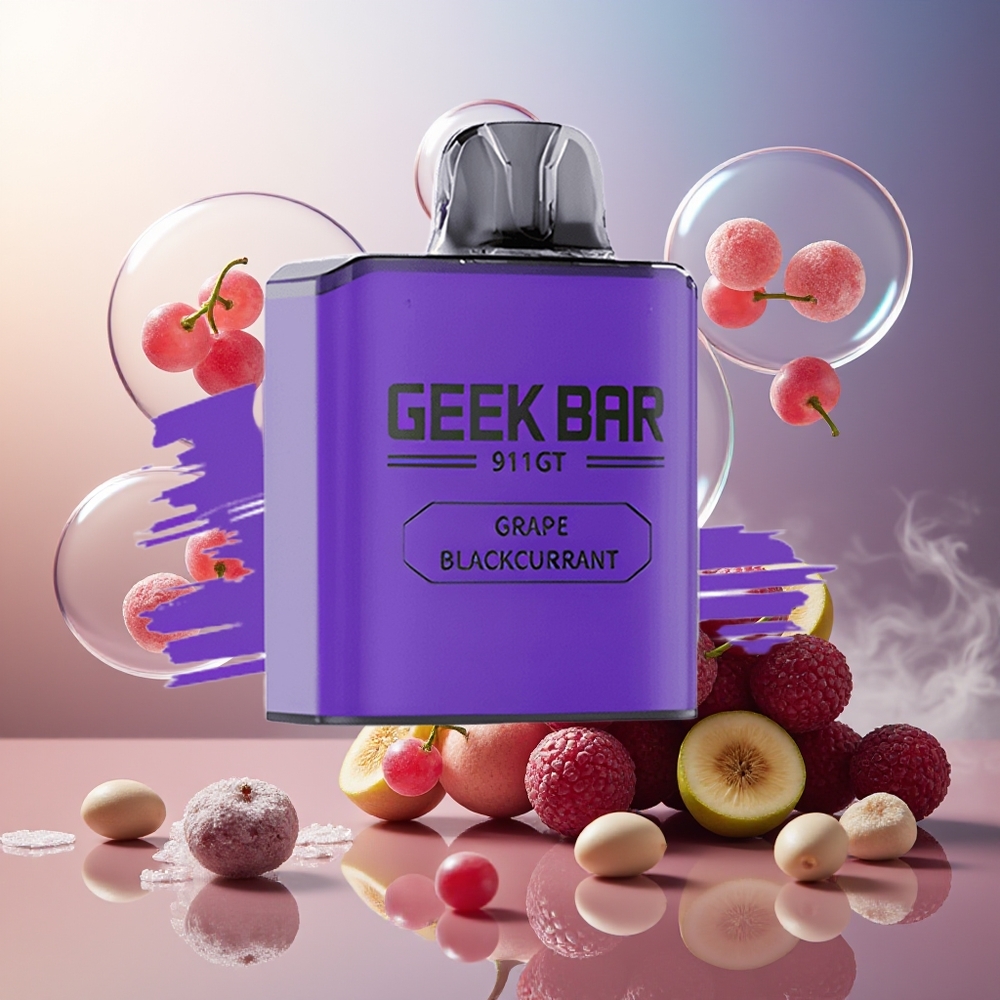 GEEK BAR 911 GT 16000 Puffs Norge Engros 800mAh 5% Type C Druer Solbær