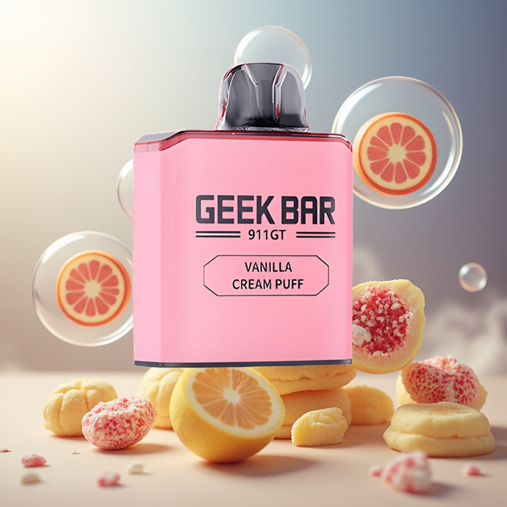 GEEK BAR 911 GT 16000 Puffs Norge Engros 800mAh 5% Vaniljekrem Kake Ladebar Type C