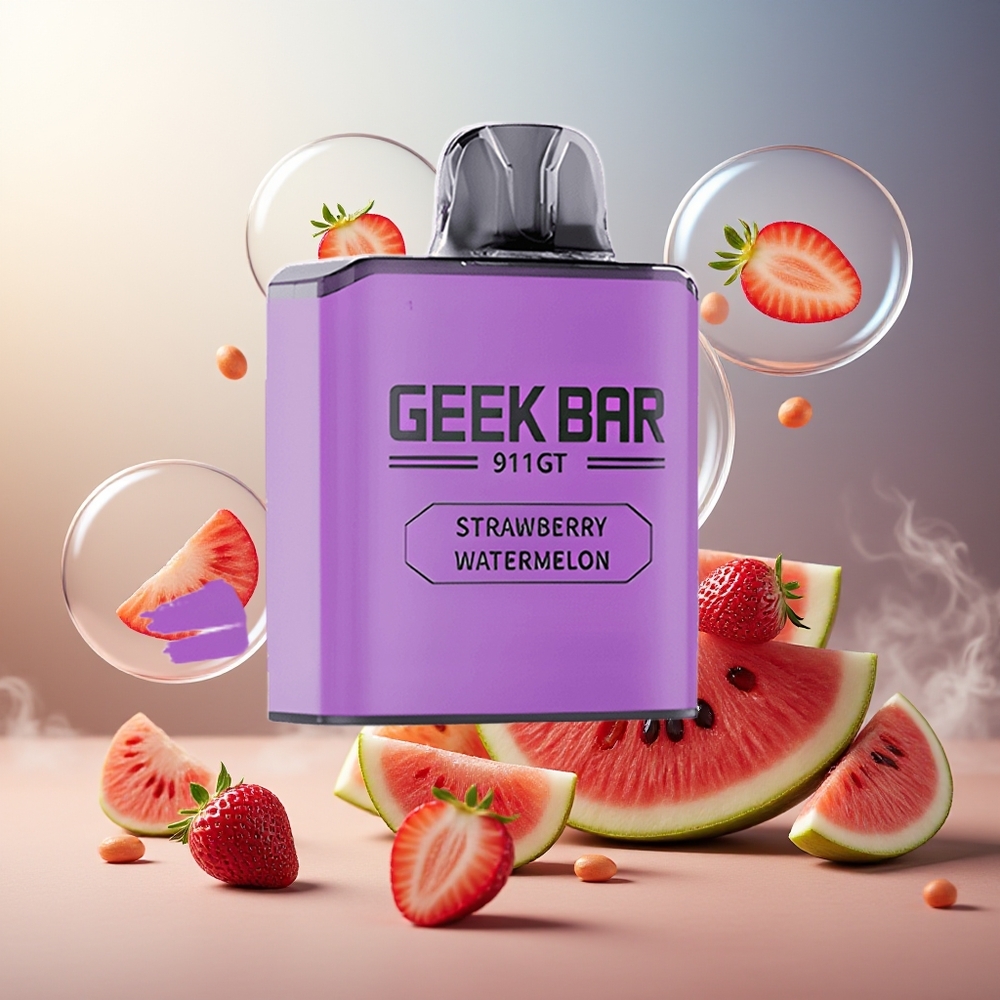 GEEK BAR 911 GT 16000 Puffs Norge Engros Dynamisk Skjerm Type C Jordbær Vannmelon