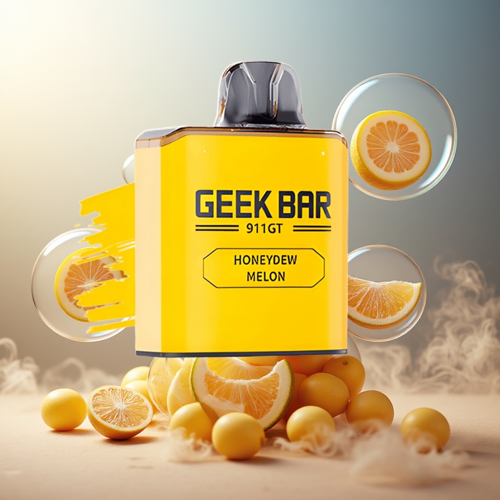 GEEK BAR 911 GT 16000 Puffs Norge Engros Honningmelon Oppladbar Type C Dynamisk Skjerm VPU
