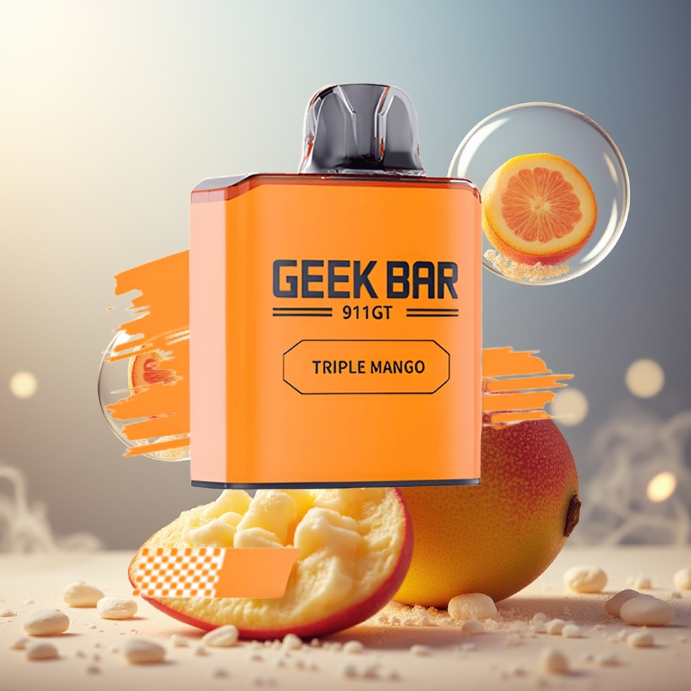 GEEK BAR 911 GT 16000 Puffs Norge Engros Laddbar Type C Dynamisk Skjerm Trippel Mango