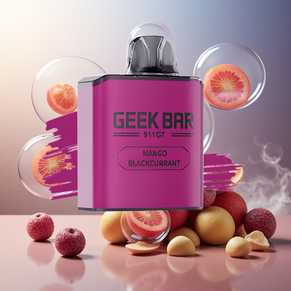 GEEK BAR 911 GT 16000 Puffs Norge Engros Oppladbar Type C 800mAh 5% Nikotin Mørk Solbær