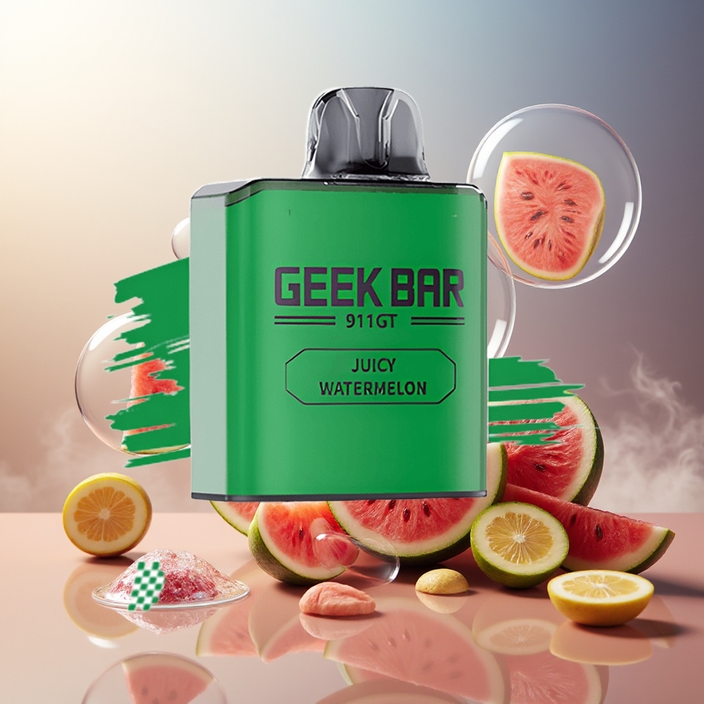 GEEK BAR 911 GT 16000 Puffs Norge Engros Oppladbar Type C Juicy Vannmelon