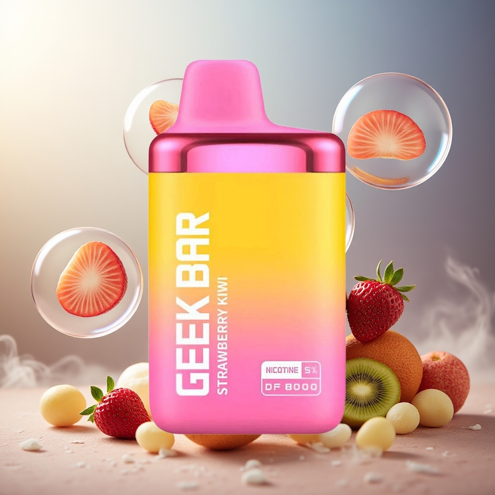 GEEK BAR DF8000 8000 Puffs 14mL 20mg/mL Norge Engros Jordbær Kiwi