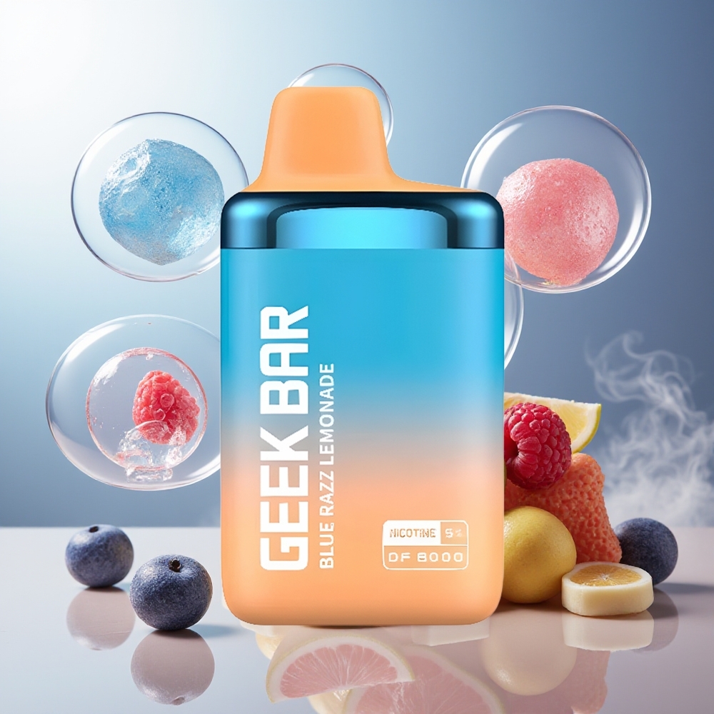 GEEK BAR DF8000 Engangs Vape Blå Bringebær Sitronade 8000 puff 14mL Norge Engros