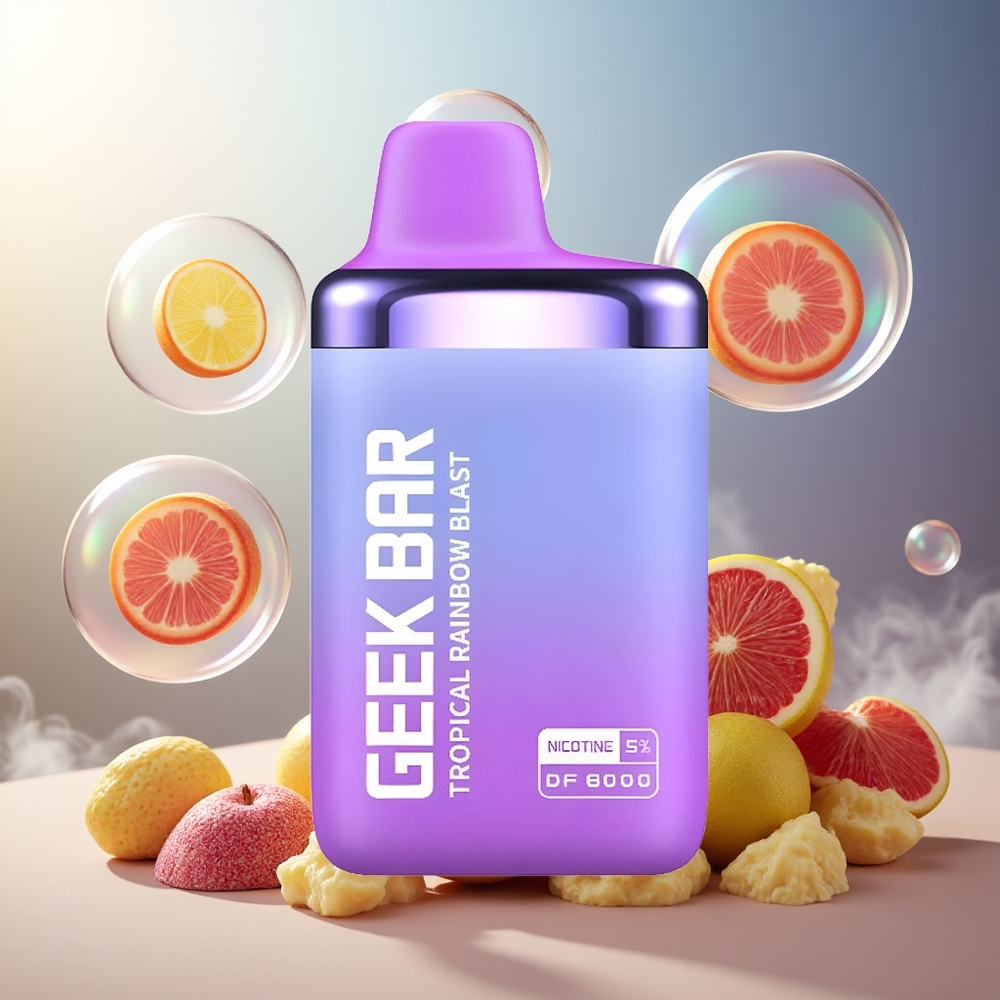 GEEK BAR DF8000 Engangs Vape Tropisk Regnbue Blast 8000 puffs 14mL Norge Engros