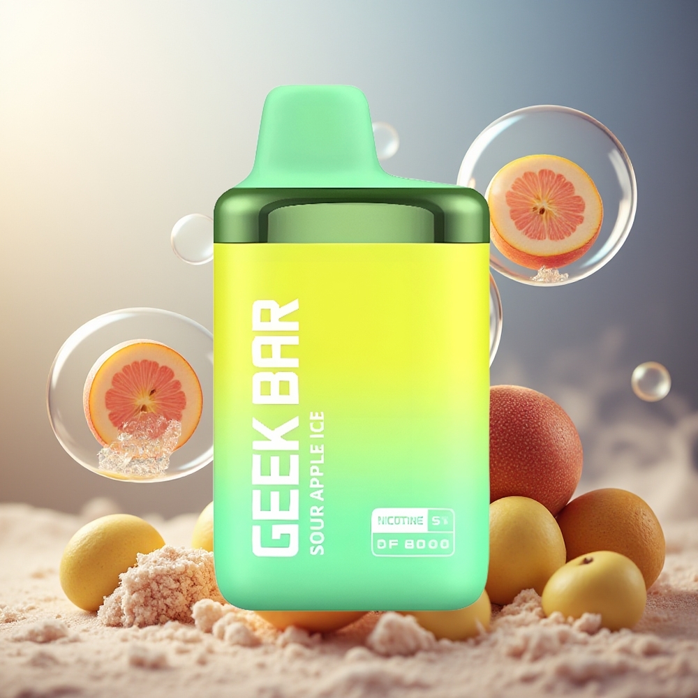 GEEK BAR DF8000 Norge Engros Engangsvape Sur Eple Is 8000 Pust 14mL 20mg/mL