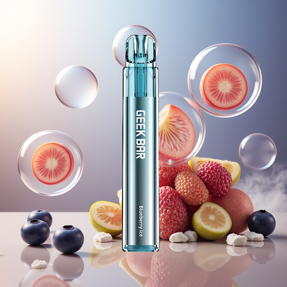 GEEK BAR Elite 1000 Blåbær Is Norge Engros Mesh Coil 650mAh 20mg/ml