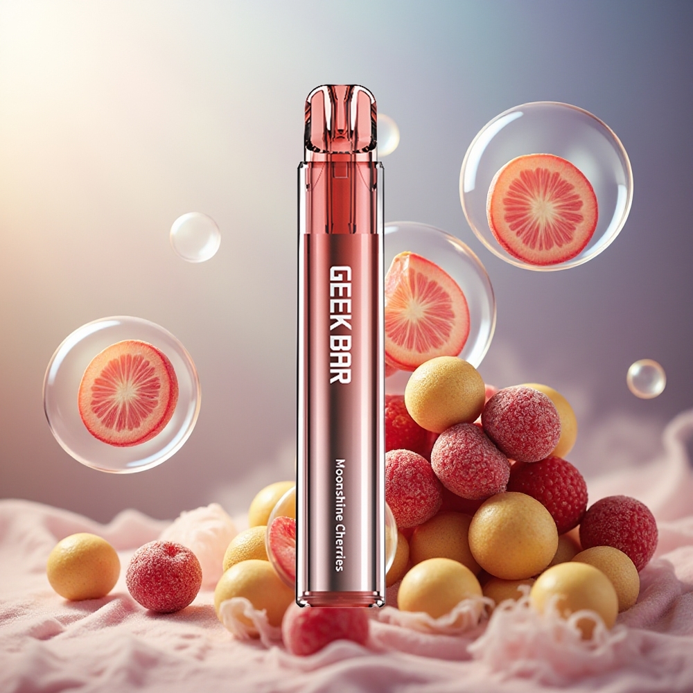 GEEK BAR Elite 1000 Puffs Engangs Vape Månelys Kirsebær Norge Engros 650mAh Mesh Coil