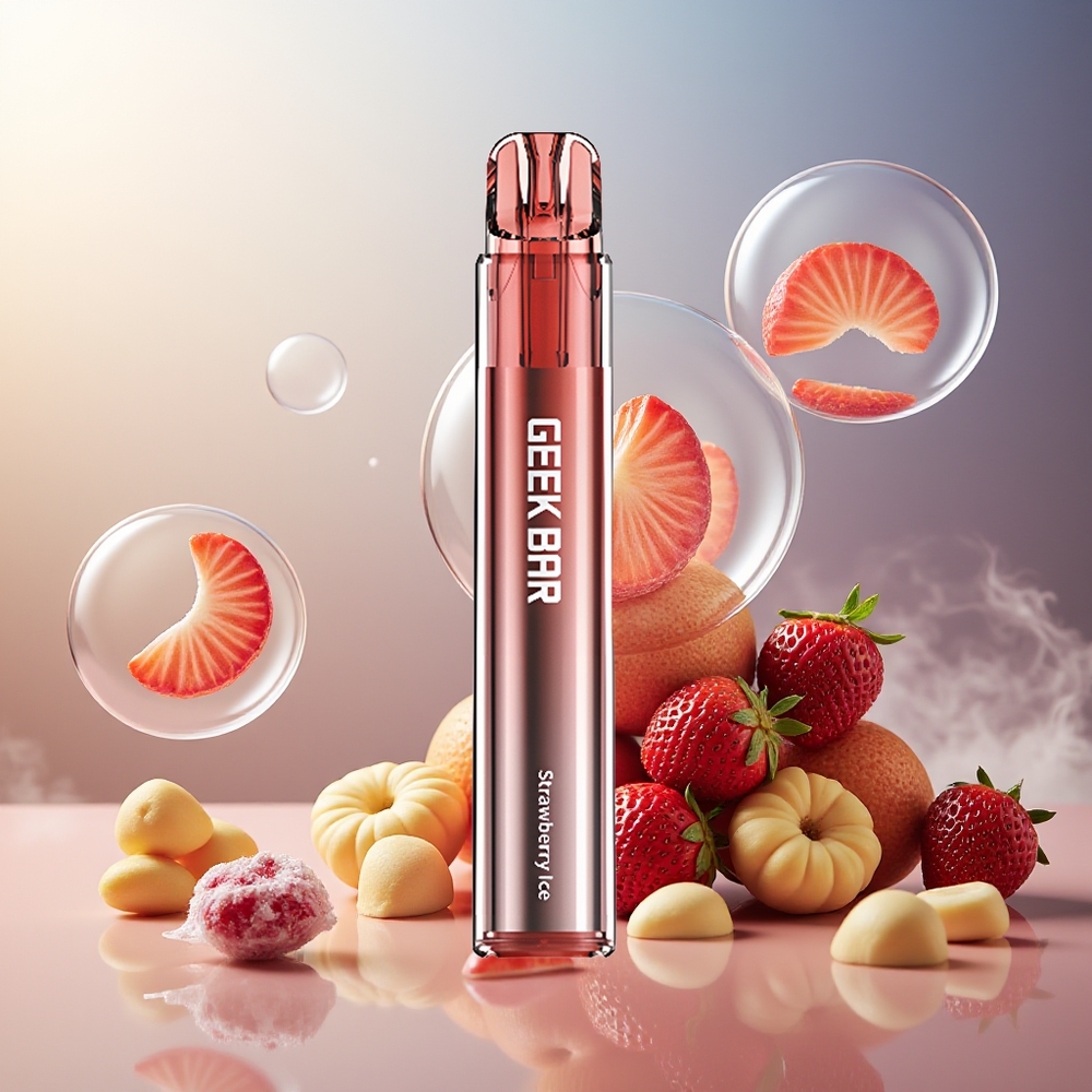 GEEK BAR Elite 1000 Puffs Norge Engros Jordbæris Mesh Coil 650mAh