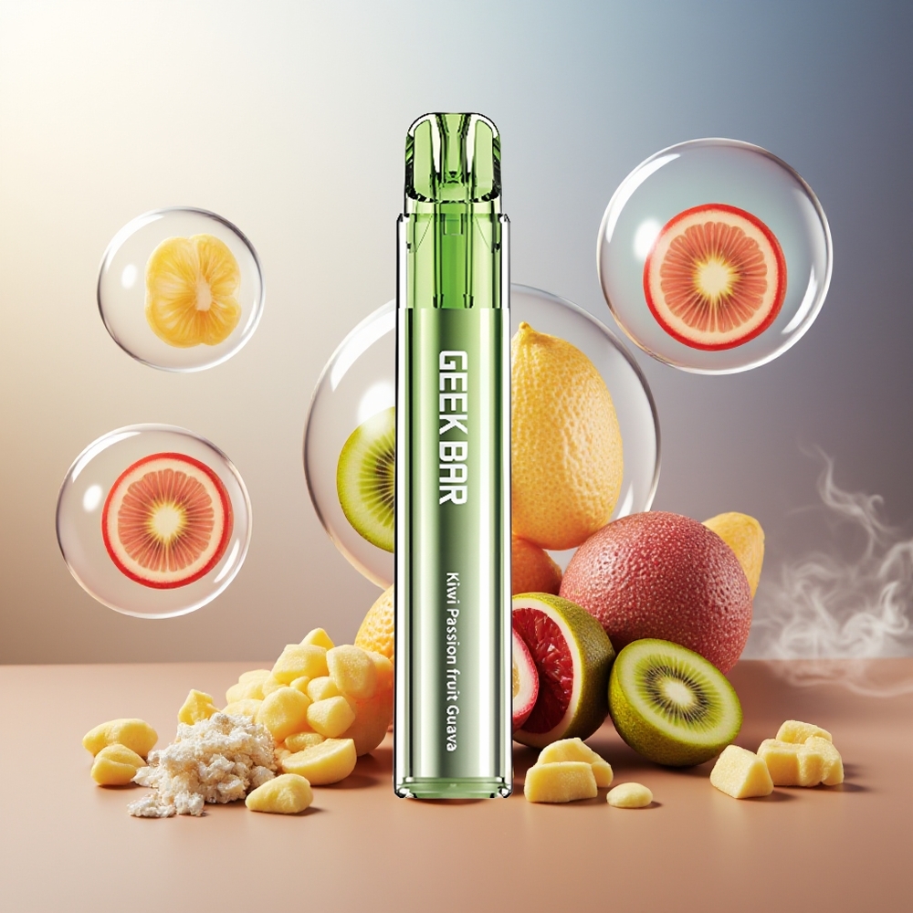 GEEK BAR Elite 1000 Puffs Norge Engros Mesh Coil 650mAh Kiwi Pasjonsfrukt Guava