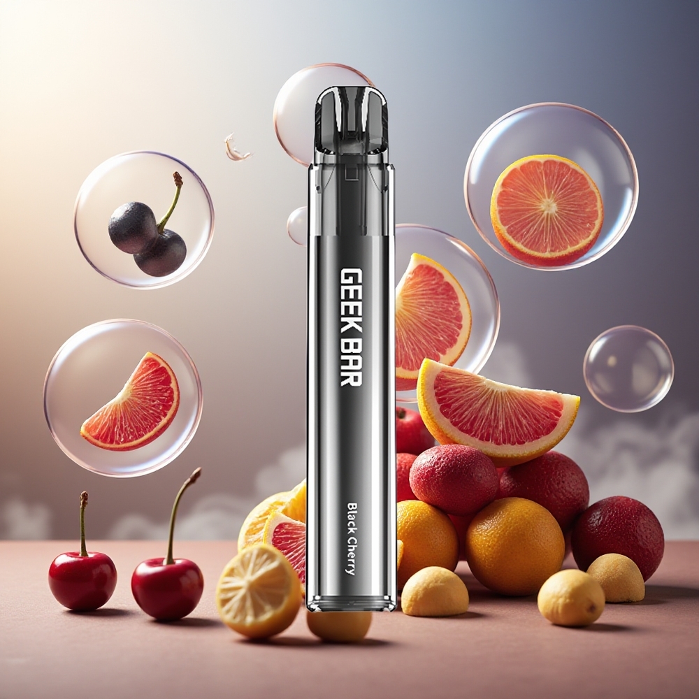 GEEK BAR Elite 1000 Puffs Norge Engros Svartkirsebær Mesh Coil 650mAh