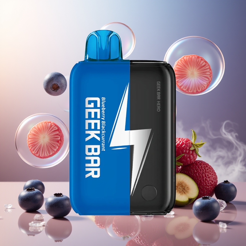GEEK BAR Hero 20000 Puffs Blåbær Solbær 50 mg USB-C 1200 mAh Norge Engros