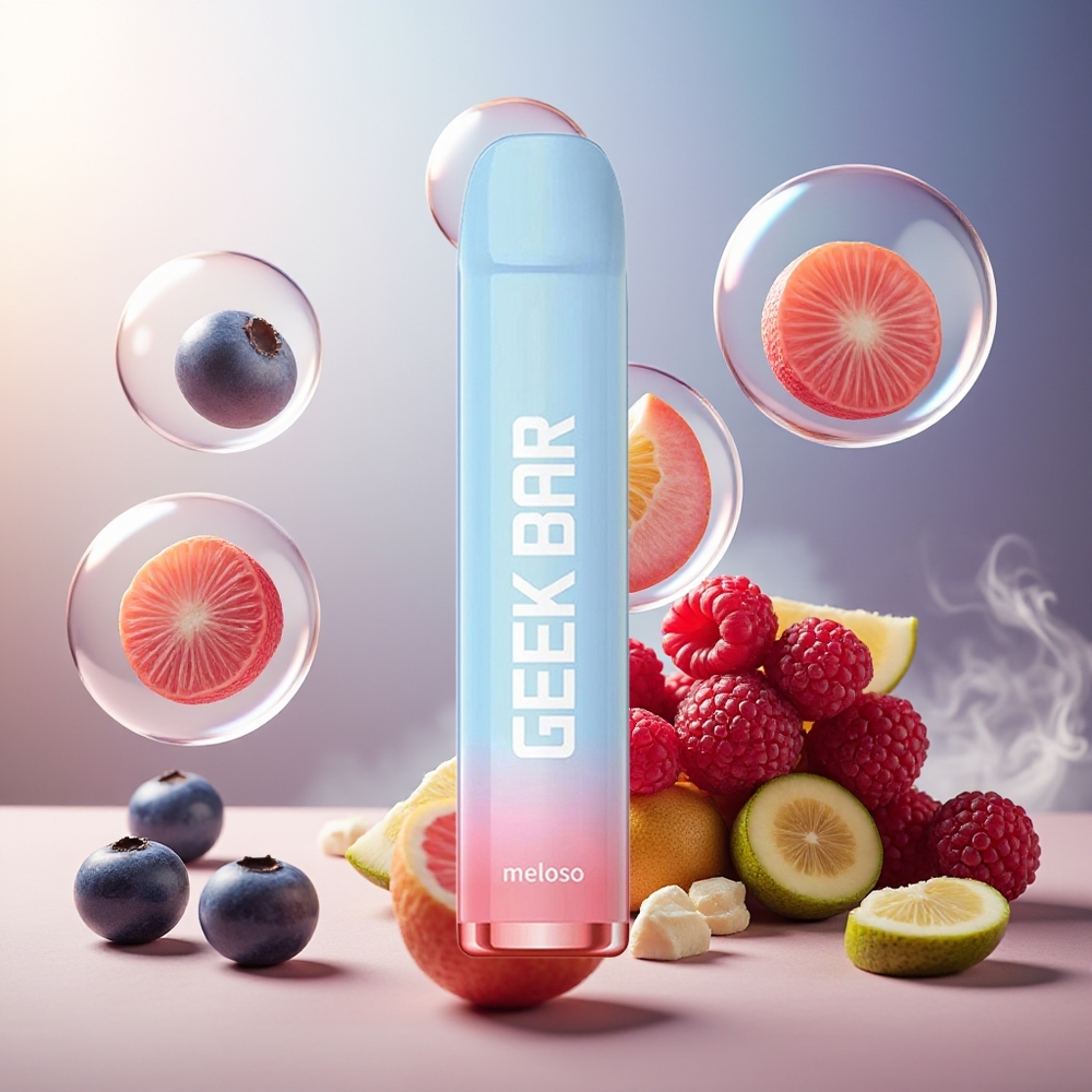 GEEK BAR Meloso 600 Norge Engros 2ml 550mAh 20mg Blåbær Sur Bringebær