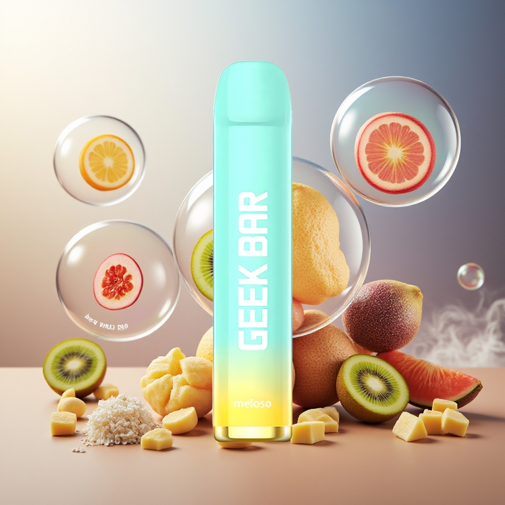 GEEK BAR Meloso 600 Puffs Engangs Vape Kiwi Passionsfrukt 2ml 550mAh 20mg Norge Engros